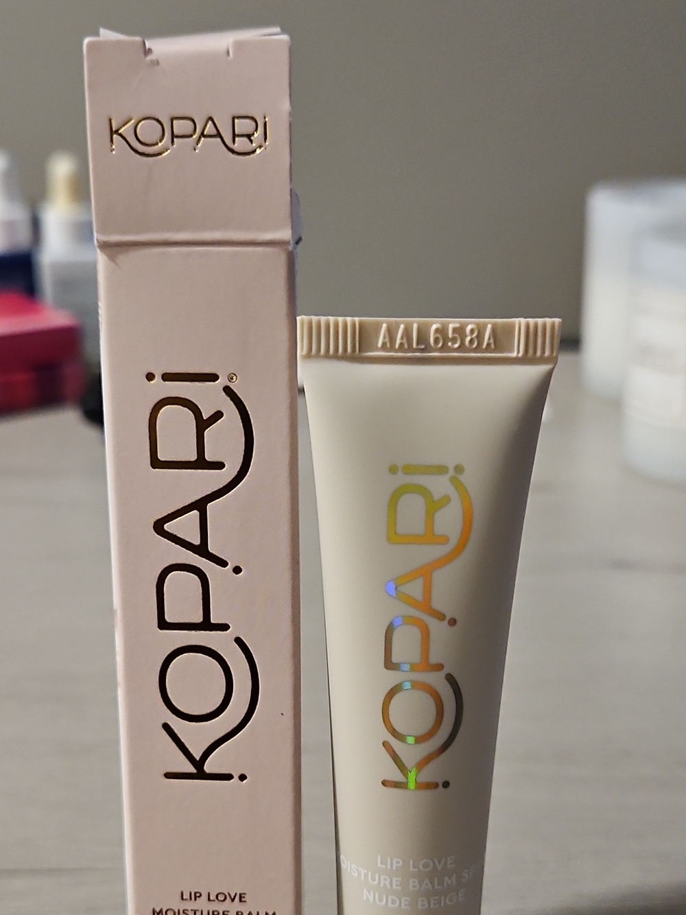 Kopari Lip Love Moisture Balm - Nude Beige Tube